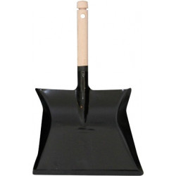 Dustpan black + wooden handle