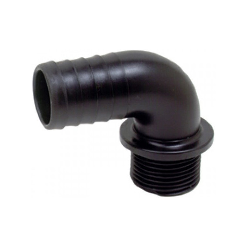 Elbow hose tail1.25", male thread 1"