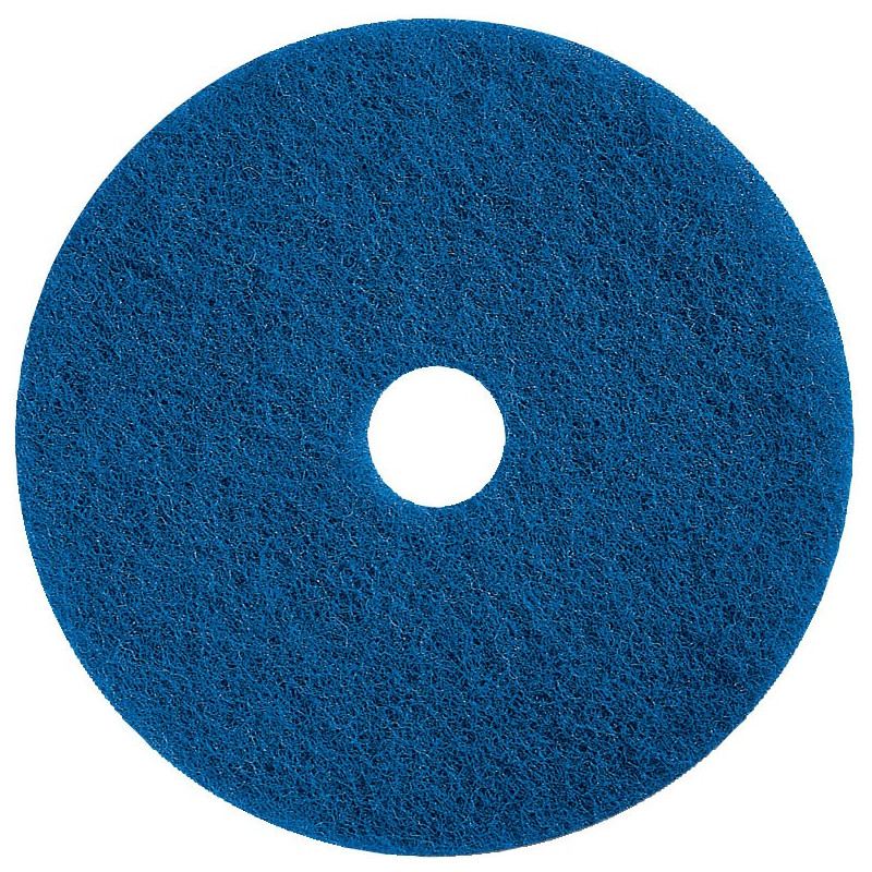 Pack of 5 blue 17" scrubbing floor pads