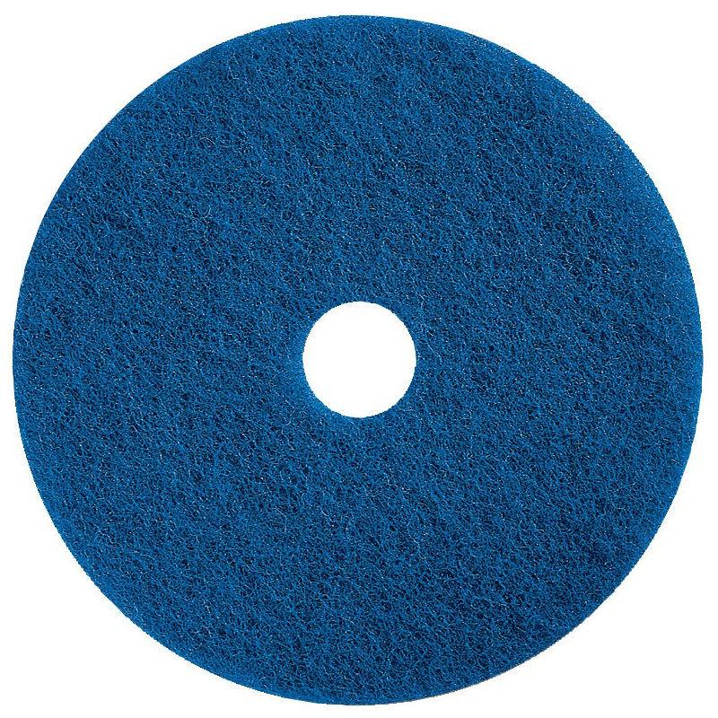 Pack of 5 blue 17" scrubbing floor pads