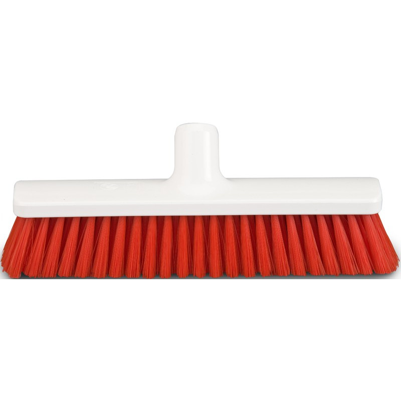 Hygienic Broom head 30cm/12", soft, red bristles