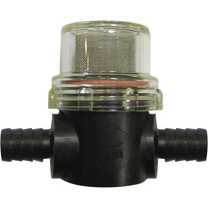 Shurflo In-Line Strainer with 1/2" hose barbs