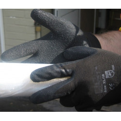 Latex black palm coated Gloves