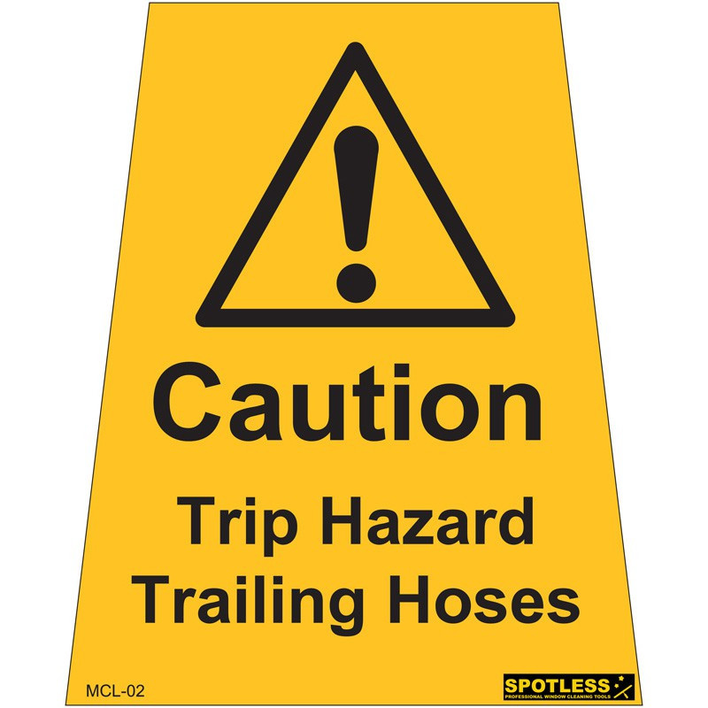 "Trip hazard trailing hose" sticker