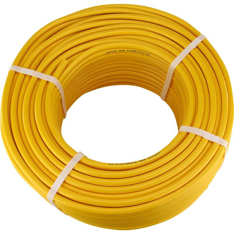 100m Yellow Minibore Reinforced hose 13.5mm x 8mm