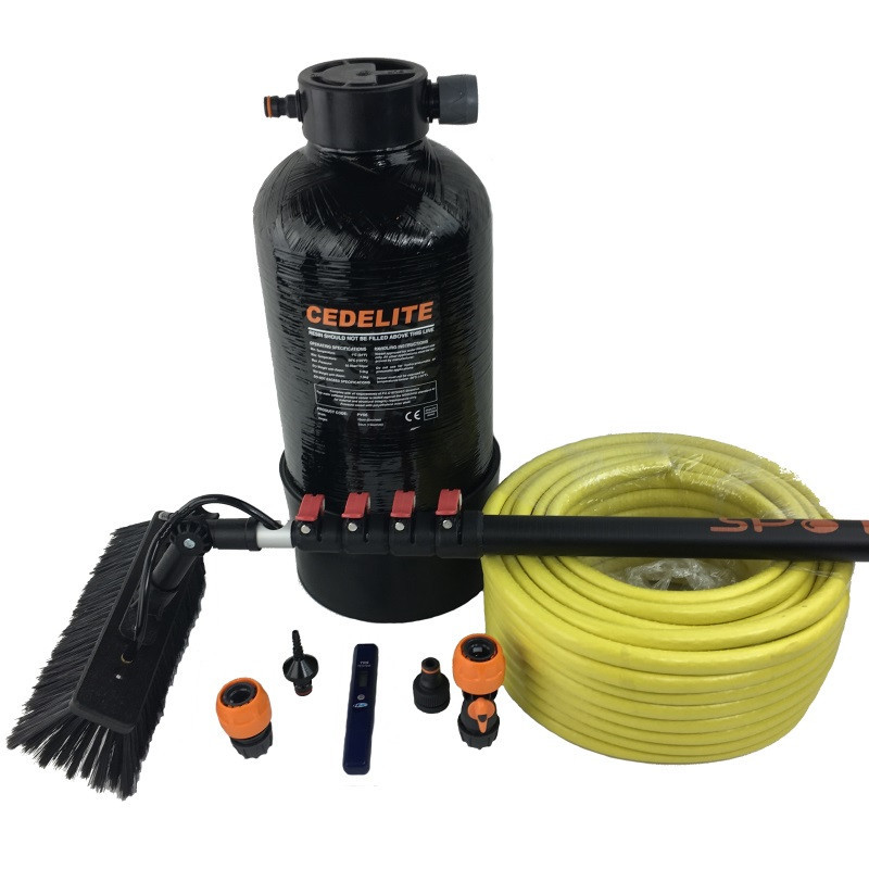 Domestic pure water fed pole window cleaning system