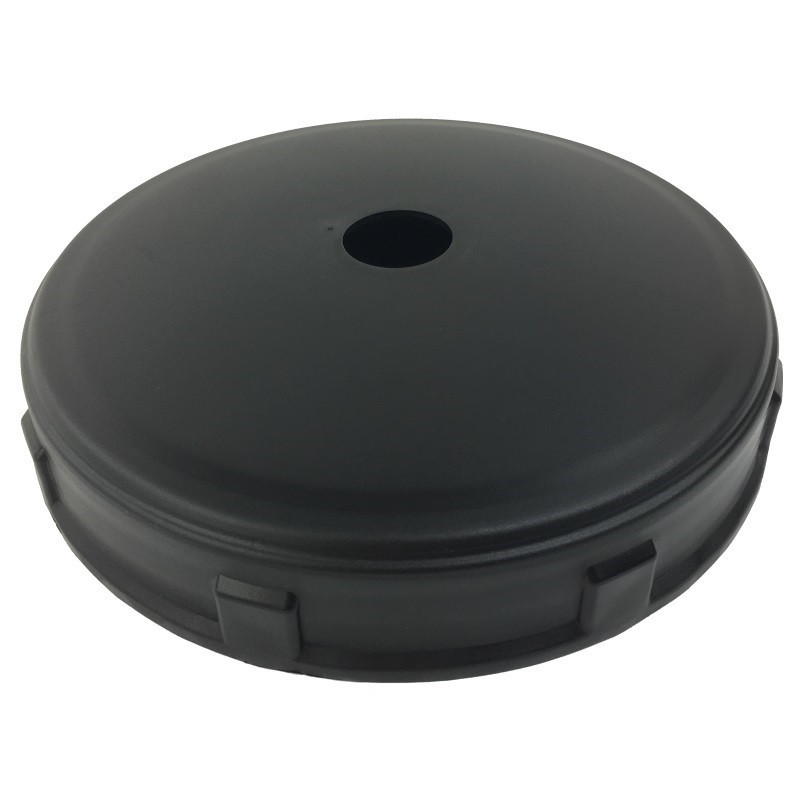 8" black screw cap for the upright tanks