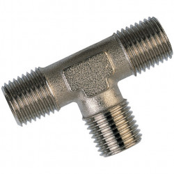 1/2" brass tee plated m/m/m