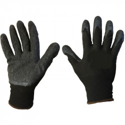 Latex black palm coated Gloves