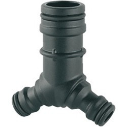 Mixed flow rate three-hose connector with standard reduction