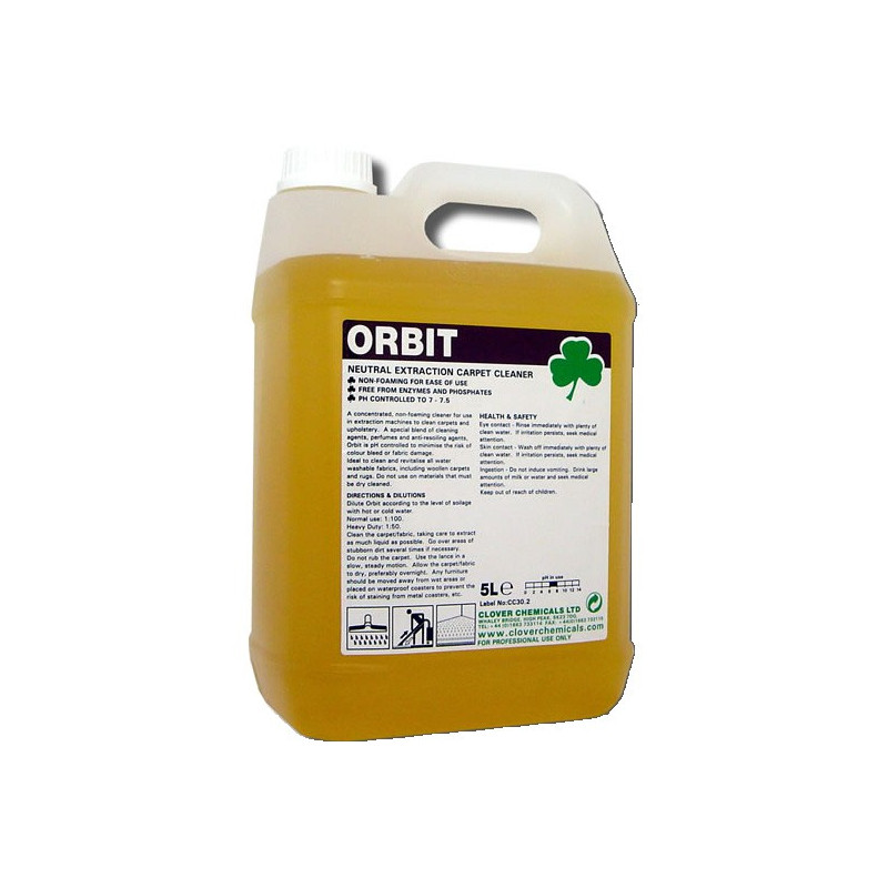 Clover Orbit Neutral Extraction Cleaner for Carpets 5L Clover Orbit Neutral Extraction Cleaner for Carpets 5L