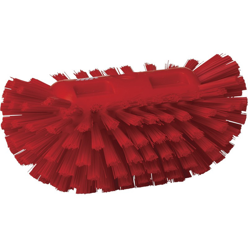 Vikan stiff red large wheel rim brush, waterfed, 240 mm