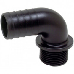 Elbow hose tail, male thread 1"