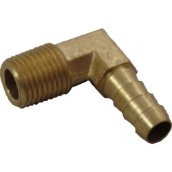 Brass elbow hose tail 8mm x 1/4 thread