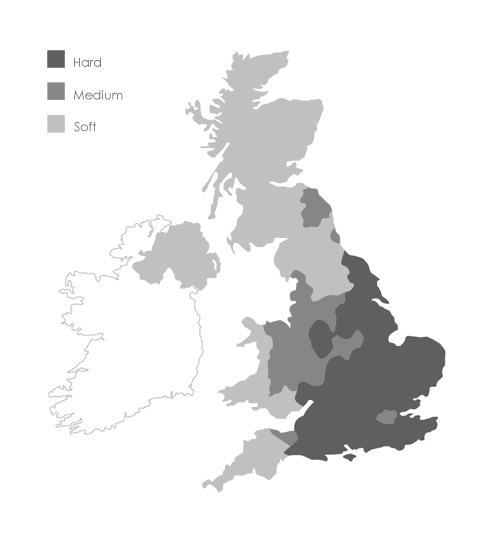 Water hardness in UK